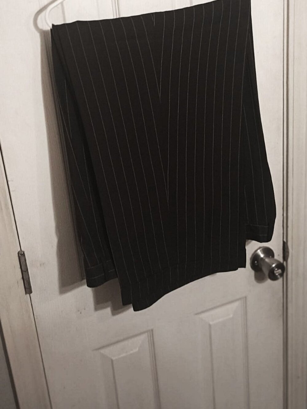 Pino Baldini Men Dress Pants Charcoal With Tan Pinstripes   45W